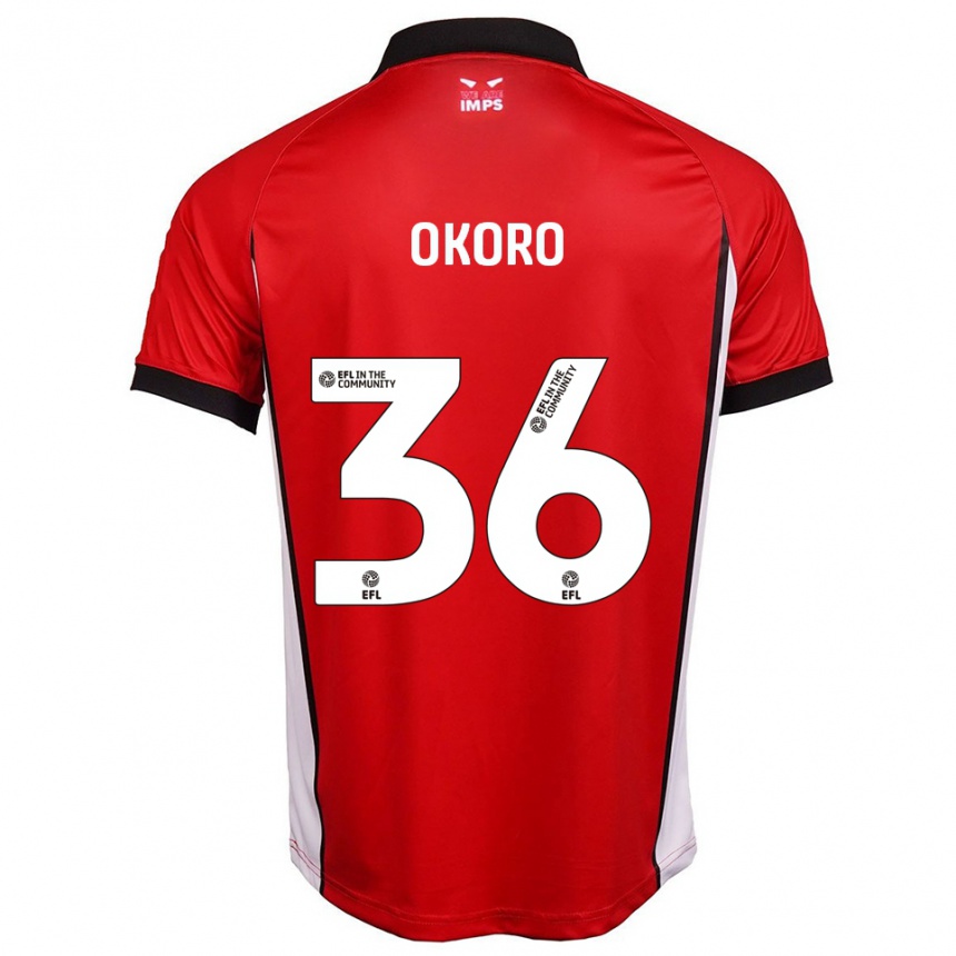 ילדים כדורגל זאן אוקורו #36 אדום לבן ג'רזי ביתית 2025/26