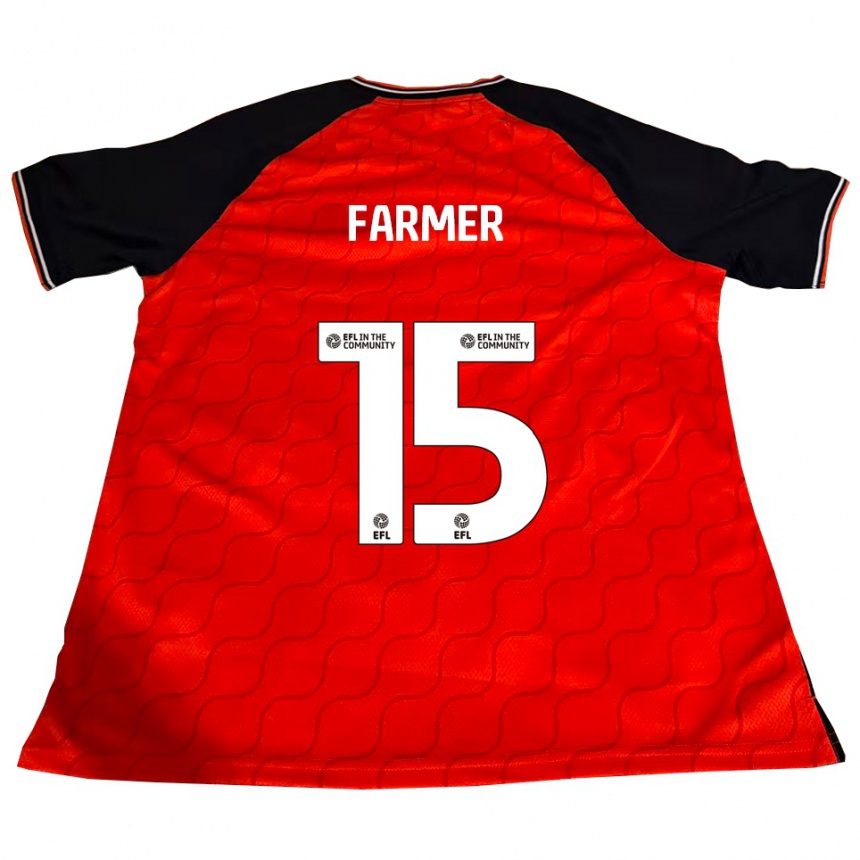 ילדים כדורגל Nicole Farmer #15 כתום שחור לבן ג'רזי ביתית 2025/26