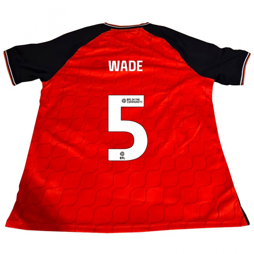 ילדים כדורגל Elly Wade #5 כתום שחור לבן ג'רזי ביתית 2025/26