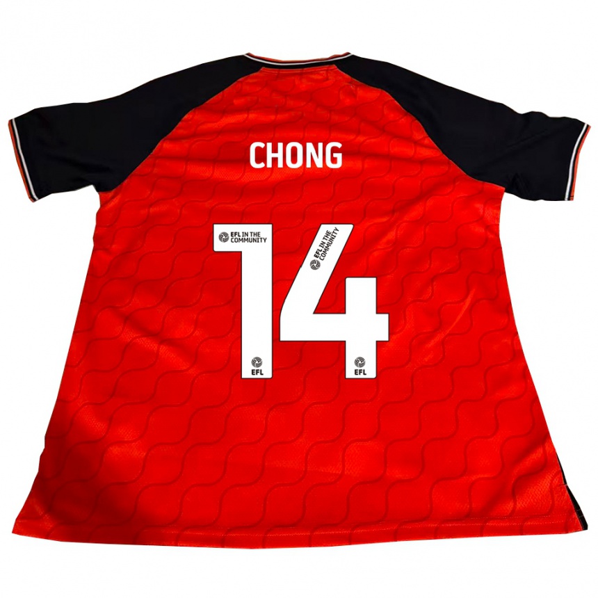 ילדים כדורגל טהיט צ'ונג #14 כתום שחור לבן ג'רזי ביתית 2025/26