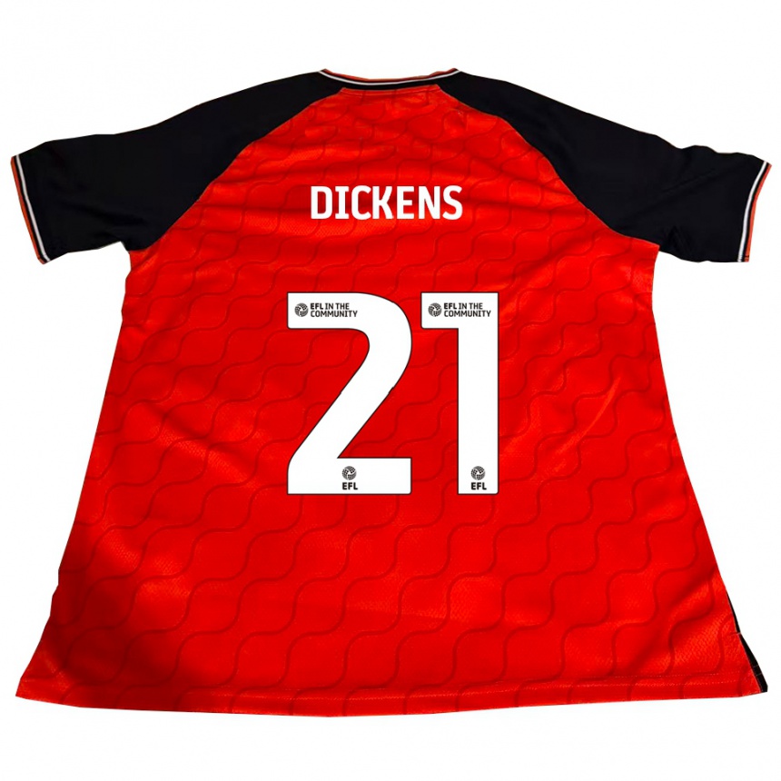 ילדים כדורגל Andie Dickens #21 כתום שחור לבן ג'רזי ביתית 2025/26