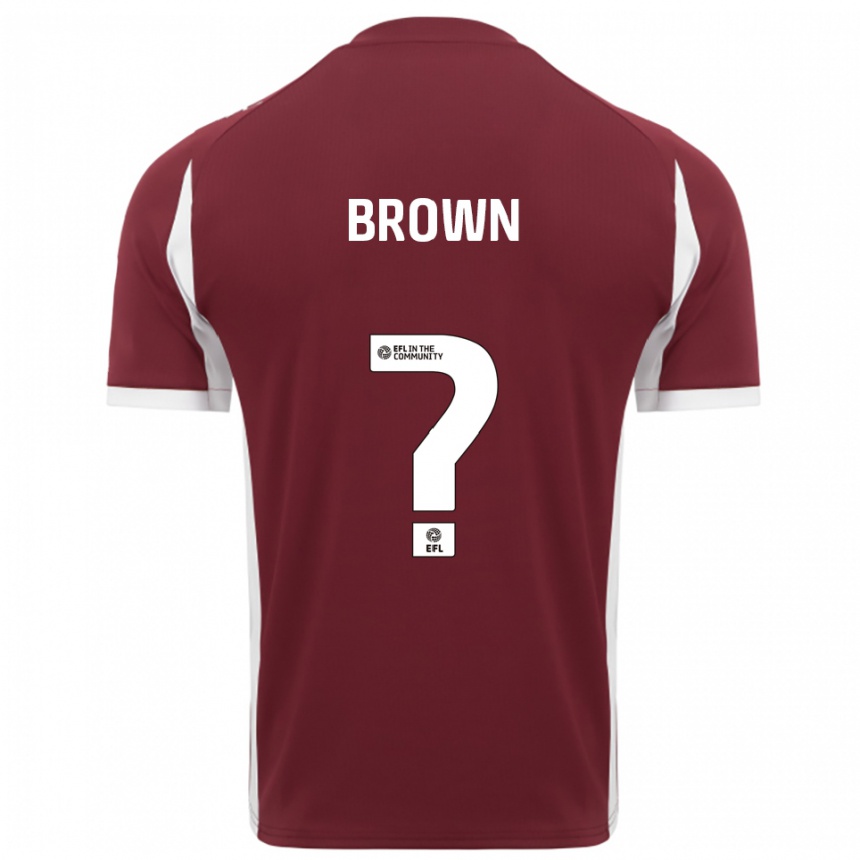 ילדים כדורגל Eden Brown #0 בורדו לבן ג'רזי ביתית 2025/26