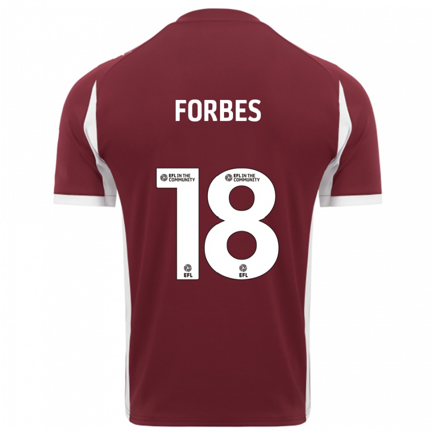 ילדים כדורגל מייקל פורבס #18 בורדו לבן ג'רזי ביתית 2025/26