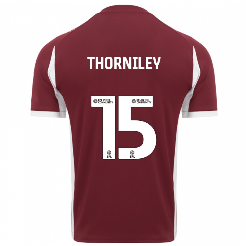 ילדים כדורגל ג'ורדן ת'ורנילי #15 בורדו לבן ג'רזי ביתית 2025/26 ילדים כדורגל ג'ורדן ת'ורנילי #15 בורדו לבן ג'רזי ביתית 2025/26