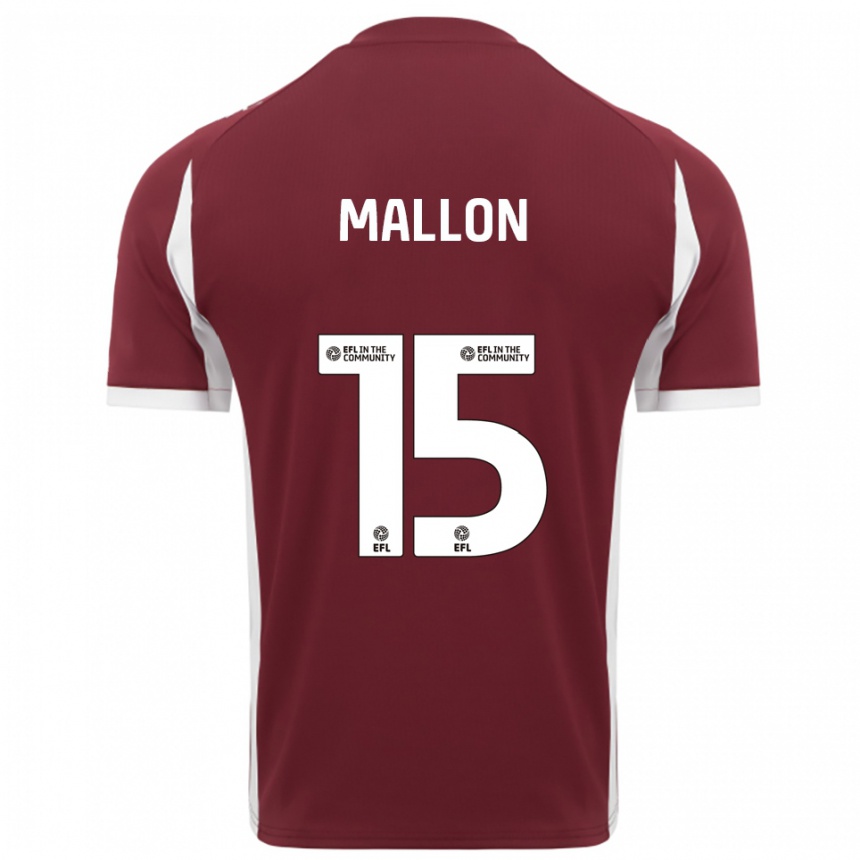 ילדים כדורגל Paris Mallon #15 בורדו לבן ג'רזי ביתית 2025/26