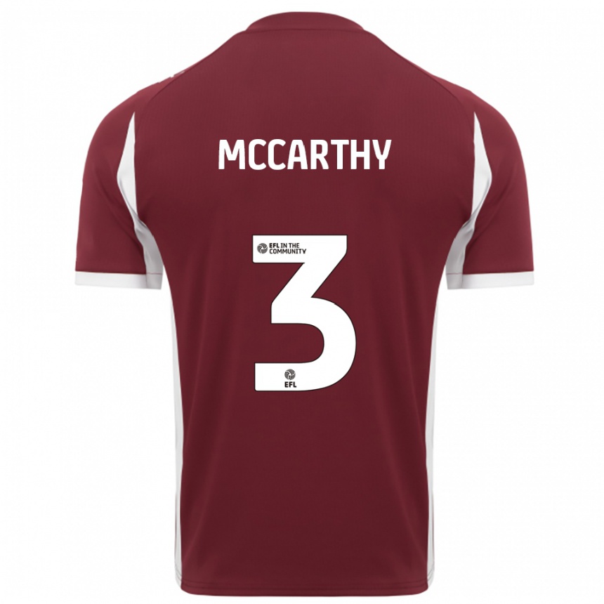 ילדים כדורגל קונור מק'קרתי #3 בורדו לבן ג'רזי ביתית 2025/26 ילדים כדורגל קונור מק'קרתי #3 בורדו לבן ג'רזי ביתית 2025/26