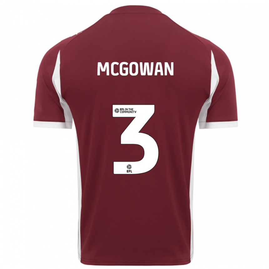 ילדים כדורגל ארון מקגוואן #3 בורדו לבן ג'רזי ביתית 2025/26