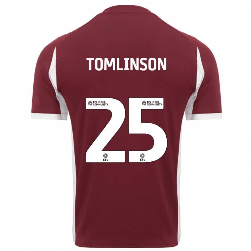 ילדים כדורגל ג'וש טומלינסון #25 בורדו לבן ג'רזי ביתית 2025/26