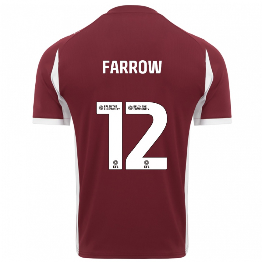 ילדים כדורגל Kim Farrow #12 בורדו לבן ג'רזי ביתית 2025/26