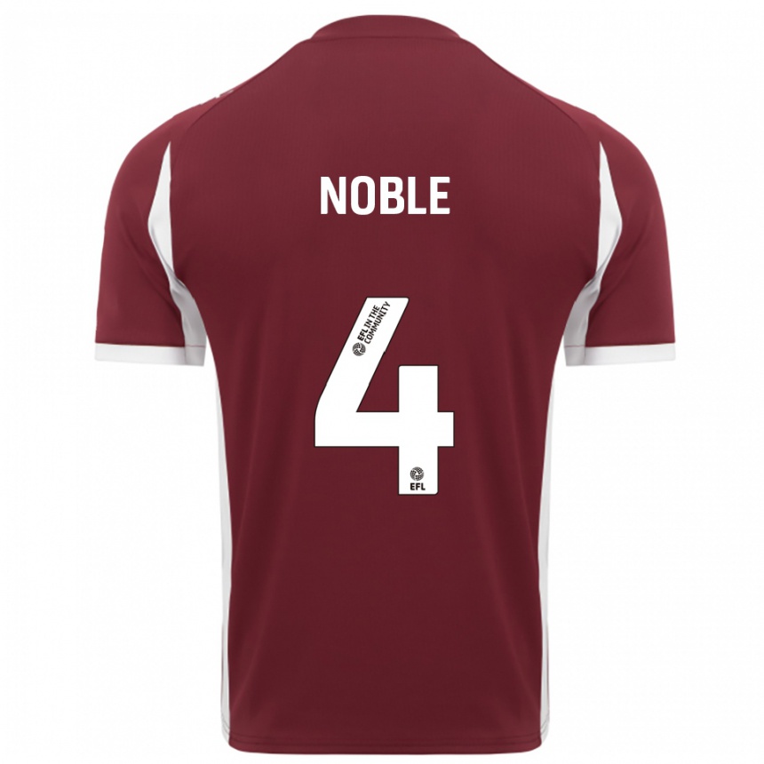 ילדים כדורגל Fay Noble #4 בורדו לבן ג'רזי ביתית 2025/26