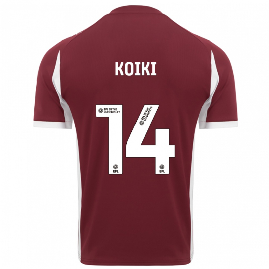 ילדים כדורגל עלי קויקי #14 בורדו לבן ג'רזי ביתית 2025/26