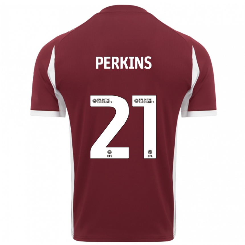 ילדים כדורגל ג'ק פרקינס #21 בורדו לבן ג'רזי ביתית 2025/26