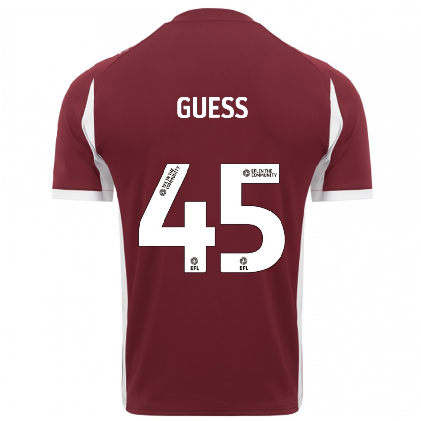 ילדים כדורגל Harry Guess #45 בורדו לבן ג'רזי ביתית 2025/26