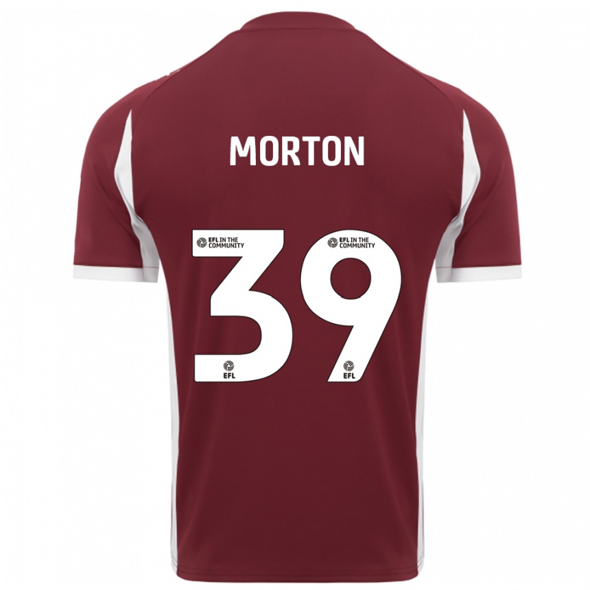 ילדים כדורגל קאלום מורטון #39 בורדו לבן ג'רזי ביתית 2025/26