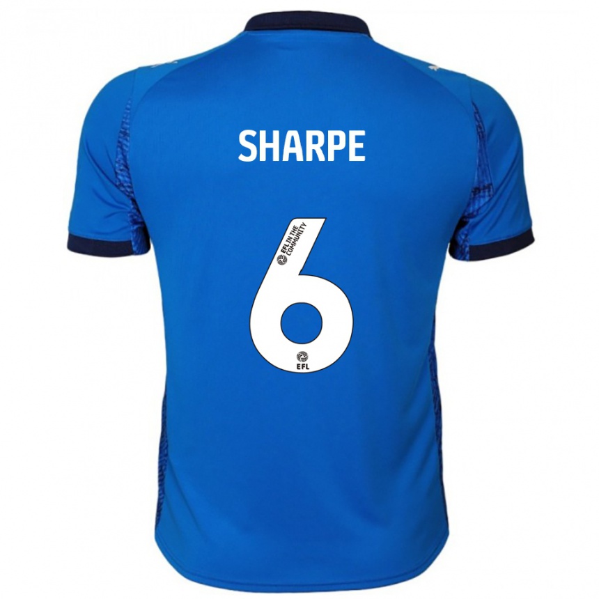 ילדים כדורגל Emily Sharpe #6 כחול לבן ג'רזי ביתית 2025/26