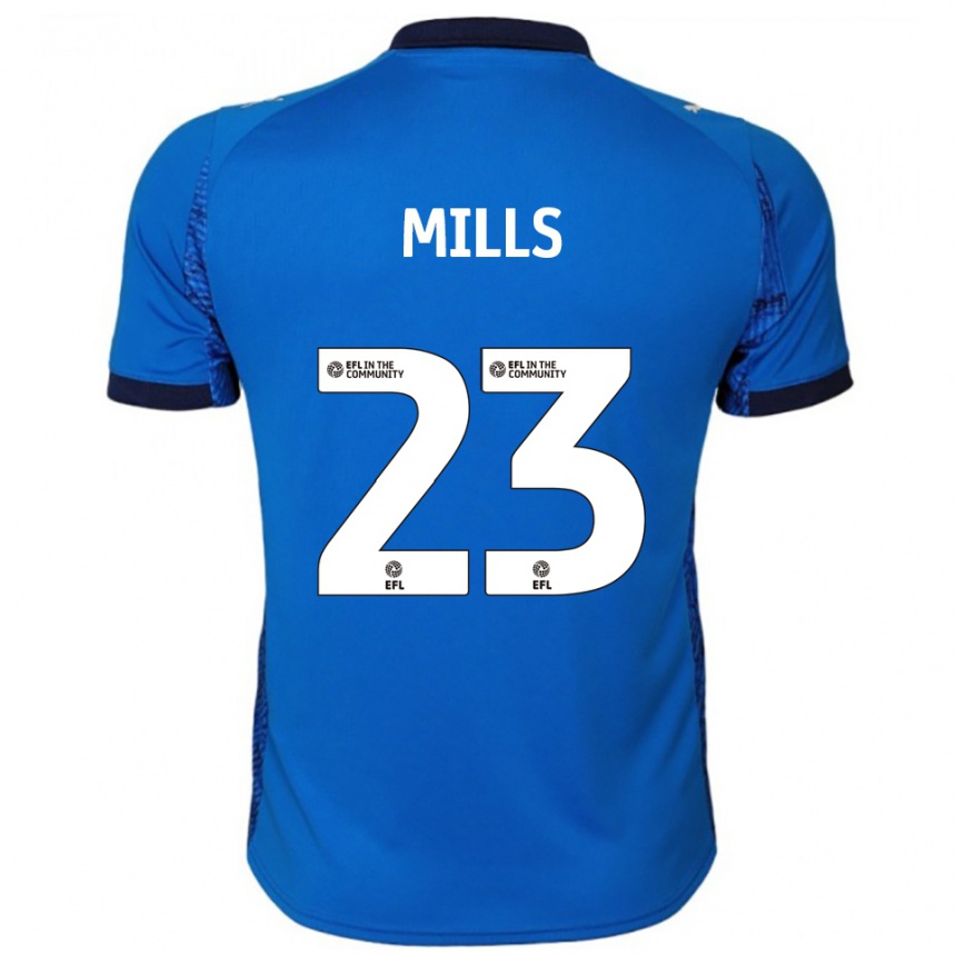 ילדים כדורגל הארלי מילס #23 כחול לבן ג'רזי ביתית 2025/26