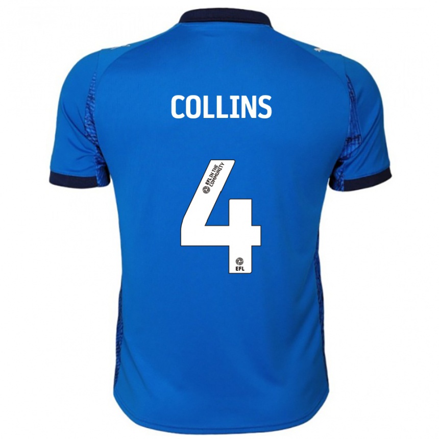 ילדים כדורגל ארצ'י קולינס #4 כחול לבן ג'רזי ביתית 2025/26