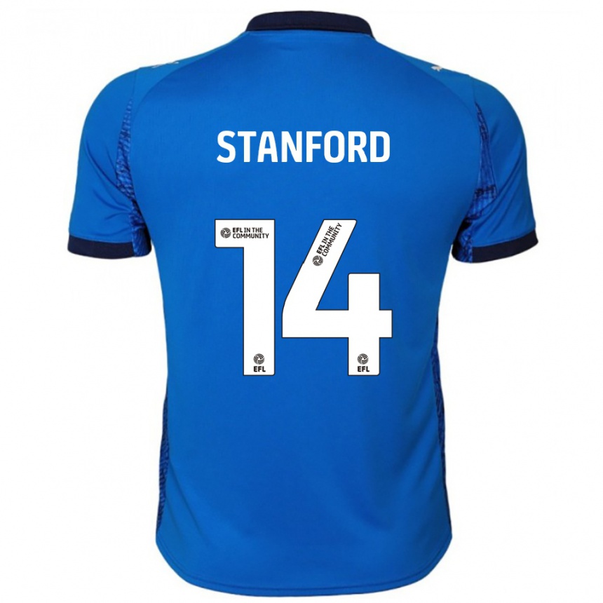 ילדים כדורגל Jessica Stanford #14 כחול לבן ג'רזי ביתית 2025/26