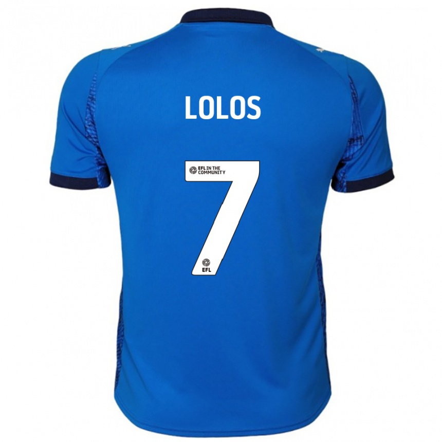 ילדים כדורגל Klaidi Lolos #7 כחול לבן ג'רזי ביתית 2025/26