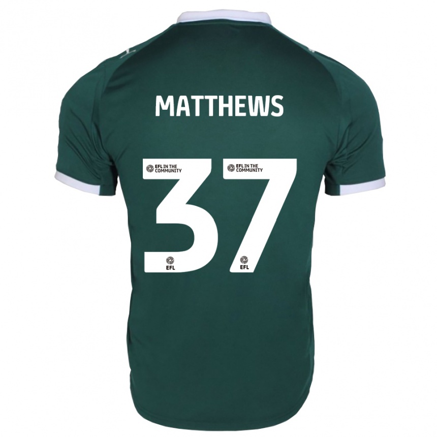 ילדים כדורגל ג'ק מתיוס #37 ירוק לבן ג'רזי ביתית 2025/26