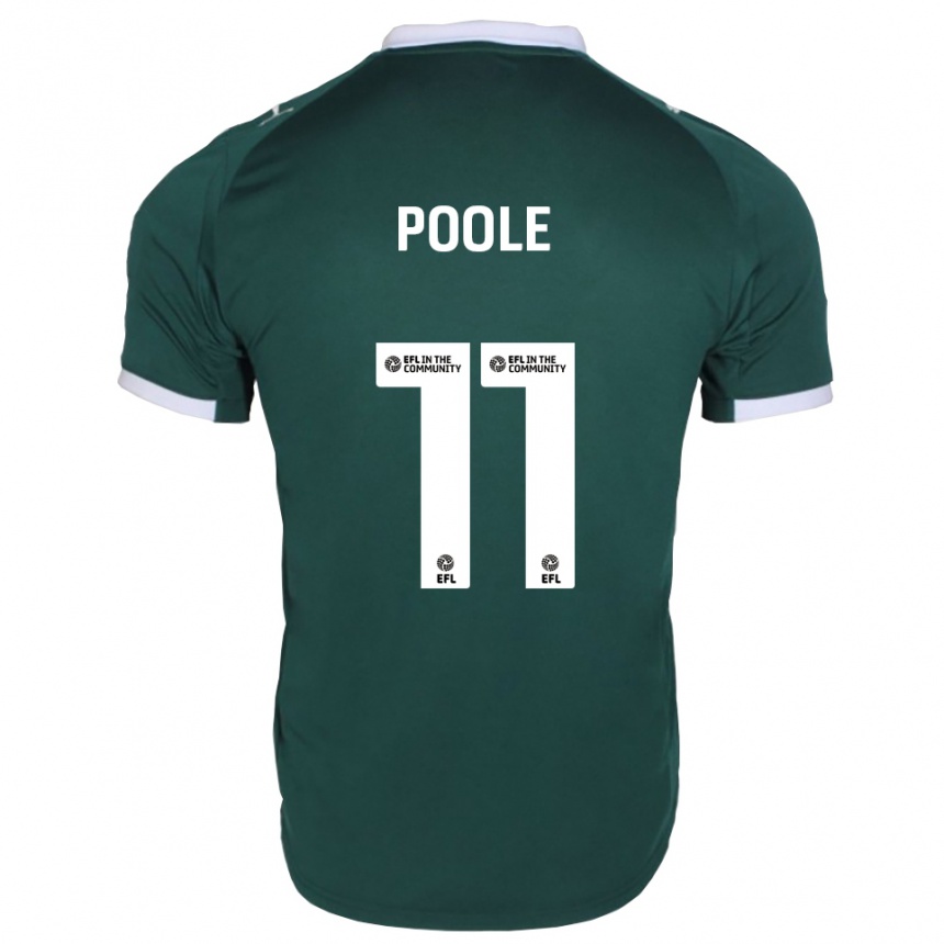 ילדים כדורגל Fletcher Poole #11 ירוק לבן ג'רזי ביתית 2025/26