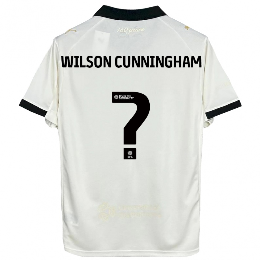 ילדים כדורגל Ava Wilson Cunningham #0 לבן פנינה שחור ג'רזי ביתית 2025/26