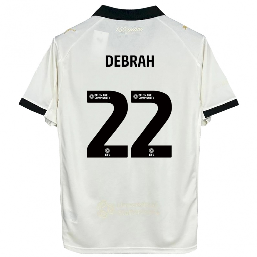 ילדים כדורגל ג'סי דברה #22 לבן פנינה שחור ג'רזי ביתית 2025/26