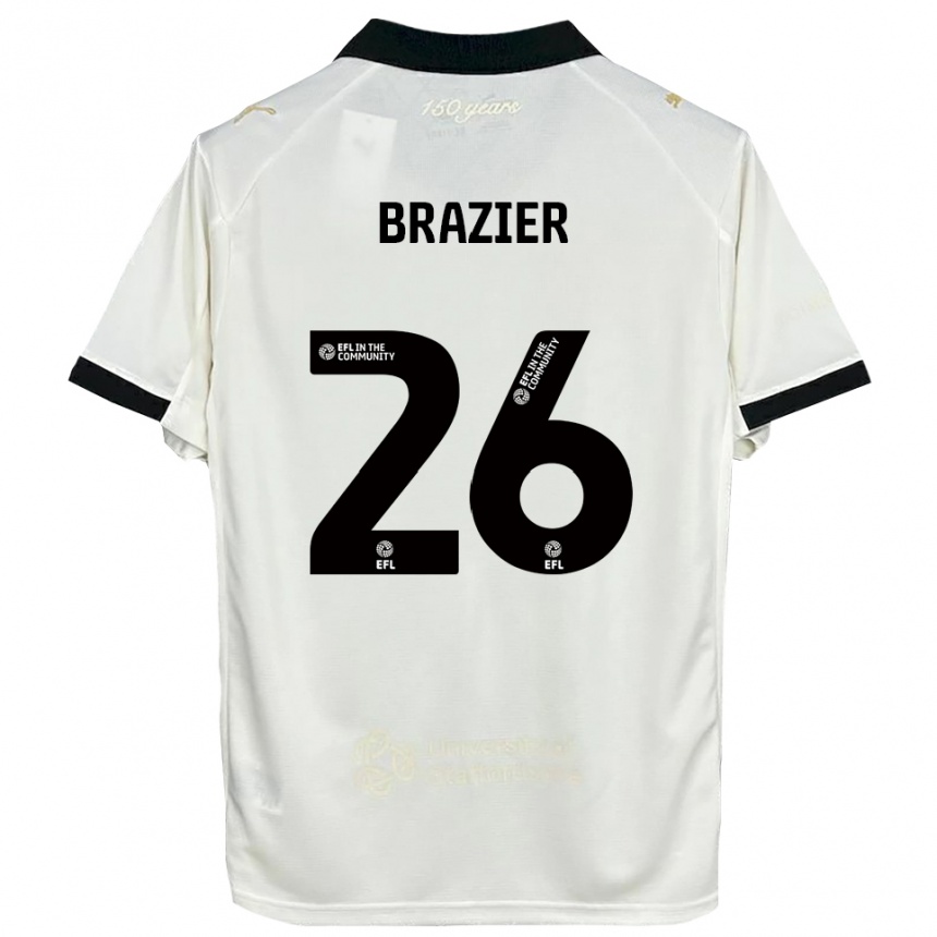 ילדים כדורגל Liam Brazier #26 לבן פנינה שחור ג'רזי ביתית 2025/26