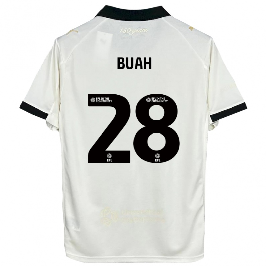 ילדים כדורגל אנדרו בואה #28 לבן פנינה שחור ג'רזי ביתית 2025/26