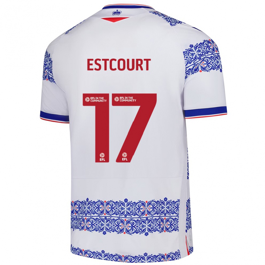 ילדים כדורגל צ'ארלי אסטקור #17 לבן כחול ג'רזי ביתית 2025/26