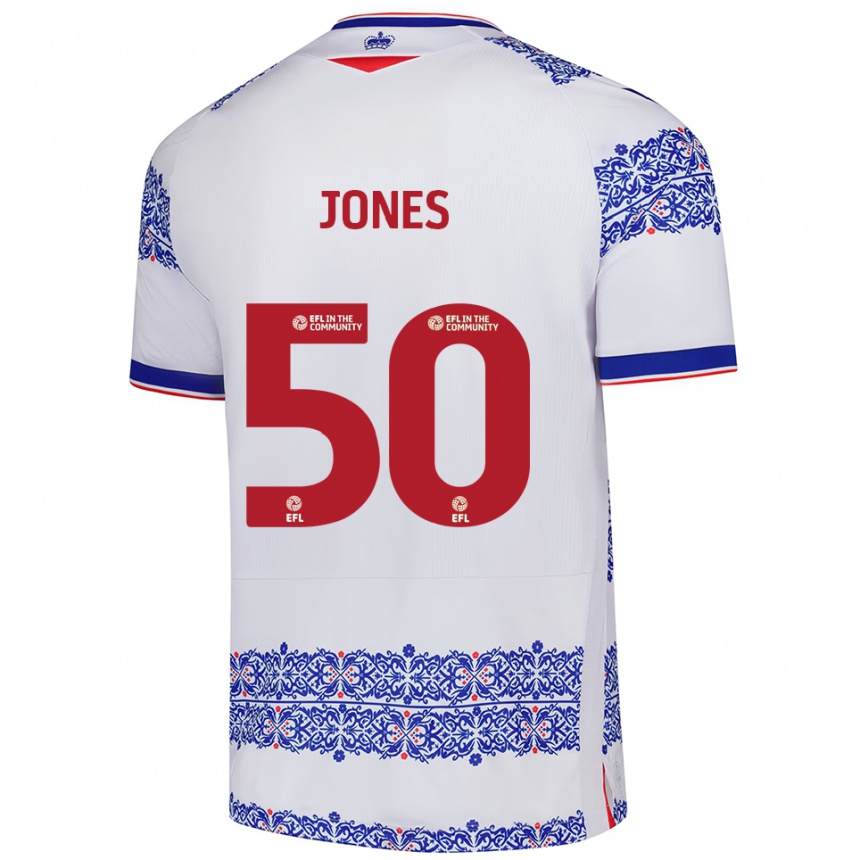 ילדים כדורגל Jerae Jones #50 לבן כחול ג'רזי ביתית 2025/26