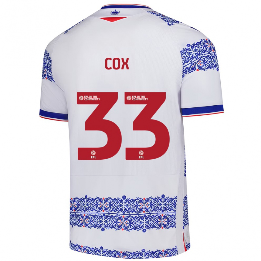 ילדים כדורגל Bella Cox #33 לבן כחול ג'רזי ביתית 2025/26