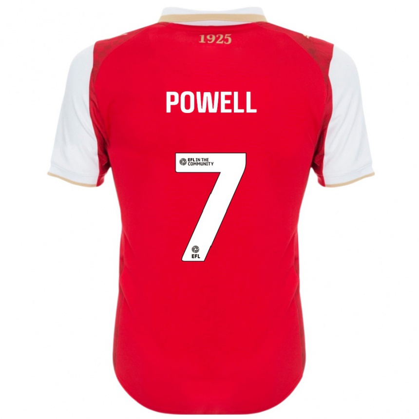 ילדים כדורגל ג׳ו פאוול #7 אדום לבן ג'רזי ביתית 2025/26