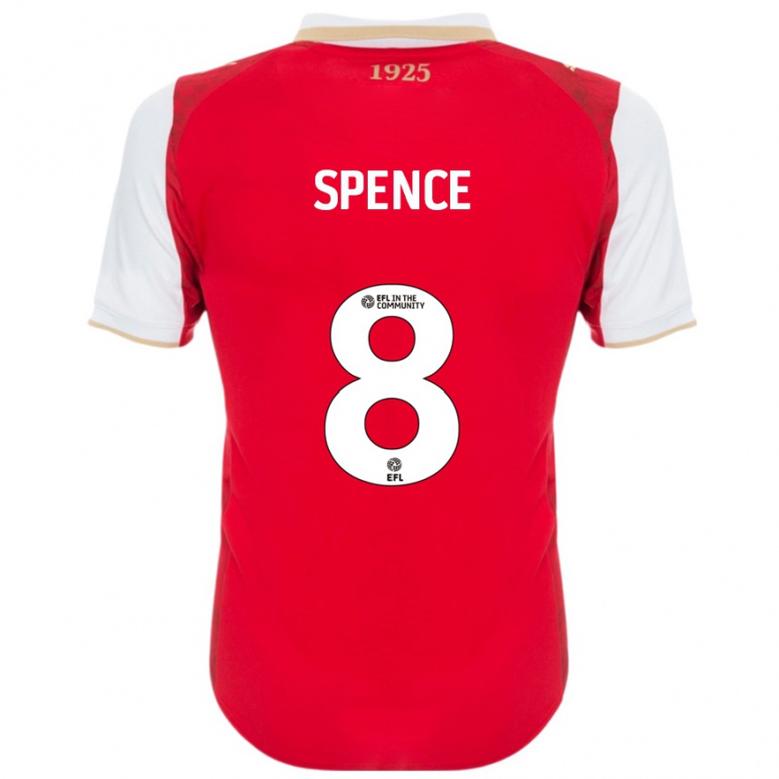 ילדים כדורגל קיאן ספנס #8 אדום לבן ג'רזי ביתית 2025/26