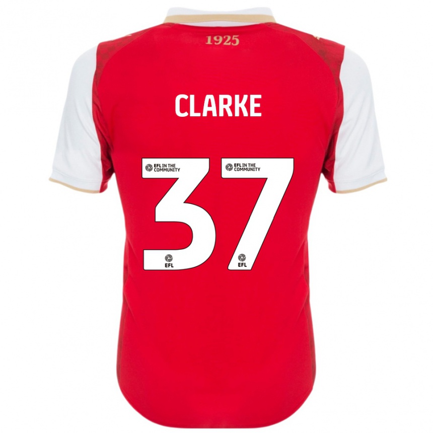 ילדים כדורגל James Clarke #37 אדום לבן ג'רזי ביתית 2025/26