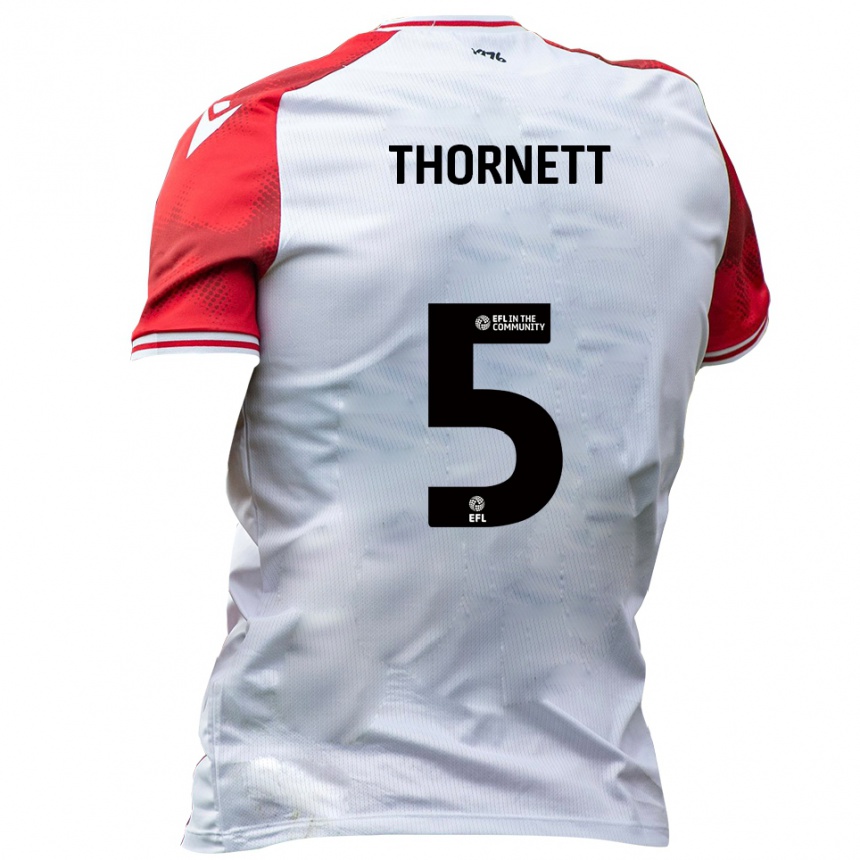 ילדים כדורגל Alfie Thornett #5 לבן אדום ג'רזי ביתית 2025/26