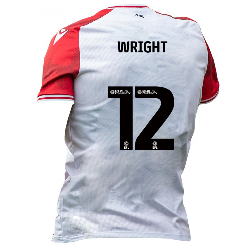 ילדים כדורגל Eddie Wright #12 לבן אדום ג'רזי ביתית 2025/26