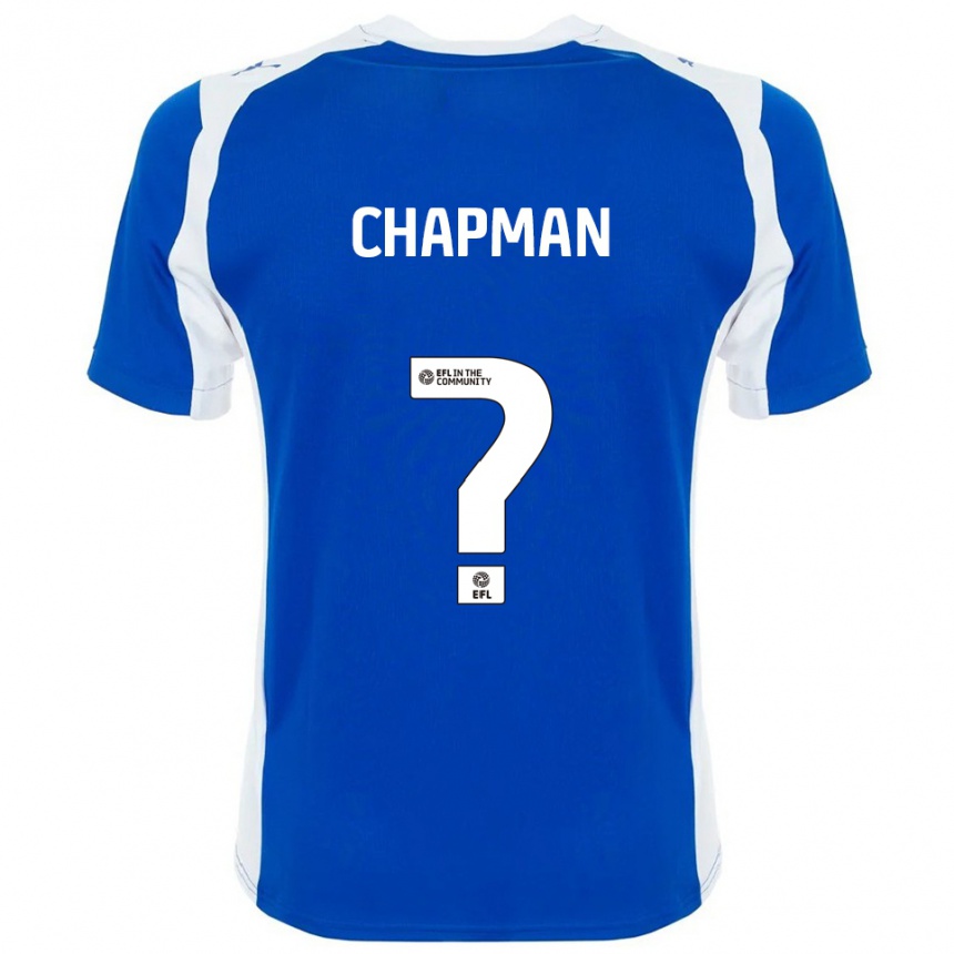 ילדים כדורגל Llyton Chapman #0 כחול לבן ג'רזי ביתית 2025/26