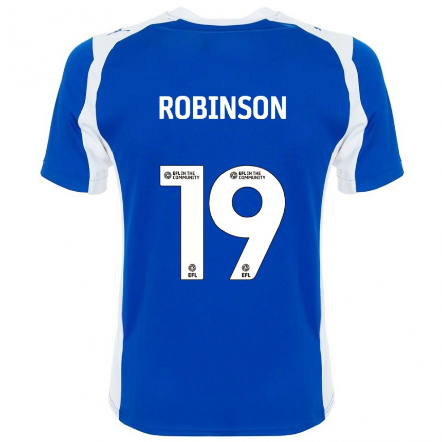 ילדים כדורגל Luke Robinson #19 כחול לבן ג'רזי ביתית 2025/26