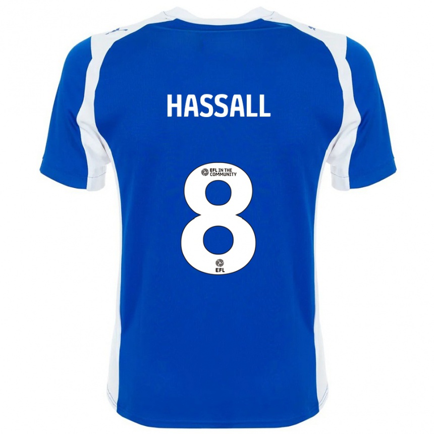 ילדים כדורגל Molly Hassall #8 כחול לבן ג'רזי ביתית 2025/26