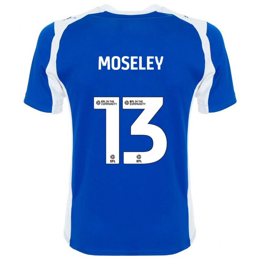 ילדים כדורגל Faye Moseley #13 כחול לבן ג'רזי ביתית 2025/26