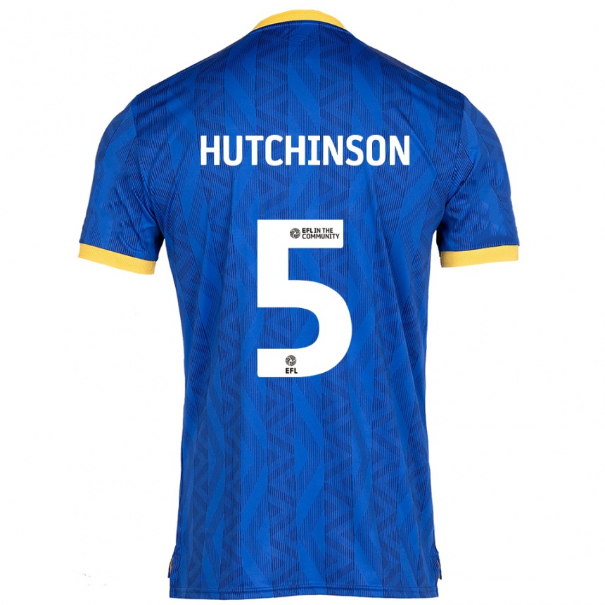 ילדים כדורגל סם האצ'ינסון #5 כחול נייבי צהוב ג'רזי ביתית 2025/26