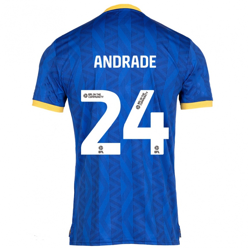 ילדים כדורגל Eduarda Andrade #24 כחול נייבי צהוב ג'רזי ביתית 2025/26