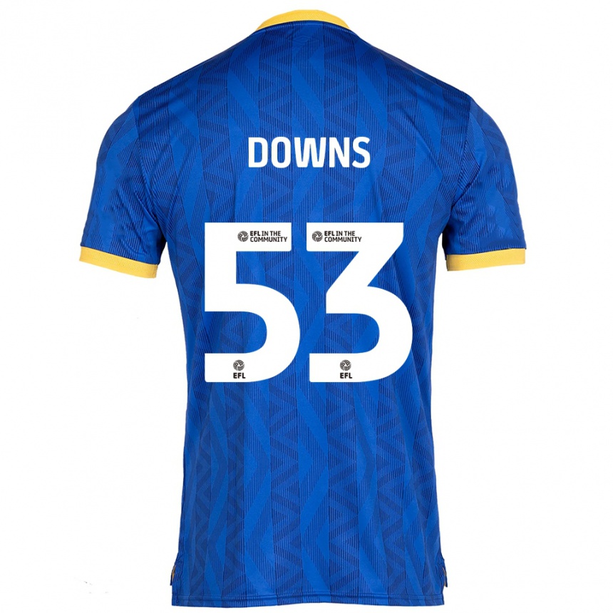 ילדים כדורגל Oliver Downs #53 כחול נייבי צהוב ג'רזי ביתית 2025/26