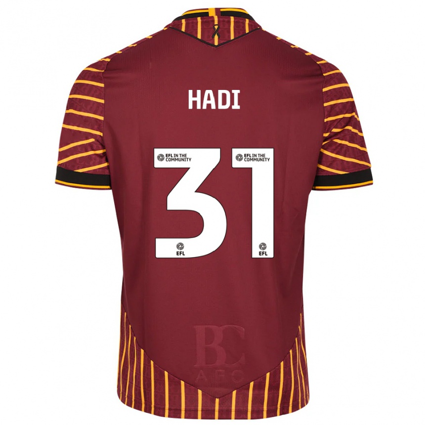 ילדים כדורגל זכריה האזים האדי #31 כתום בורדו ג'רזי ביתית 2025/26