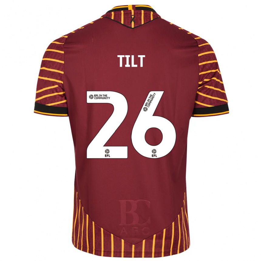 ילדים כדורגל קרטיס טילט #26 כתום בורדו ג'רזי ביתית 2025/26