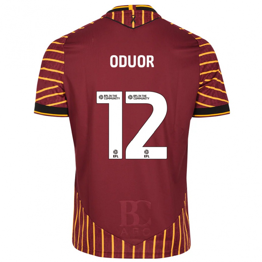 ילדים כדורגל קלארק אודואור #12 כתום בורדו ג'רזי ביתית 2025/26