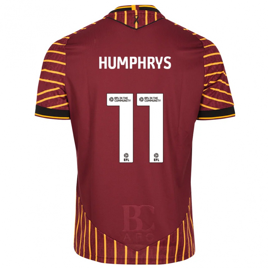 ילדים כדורגל סטיבן האמפריס #11 כתום בורדו ג'רזי ביתית 2025/26