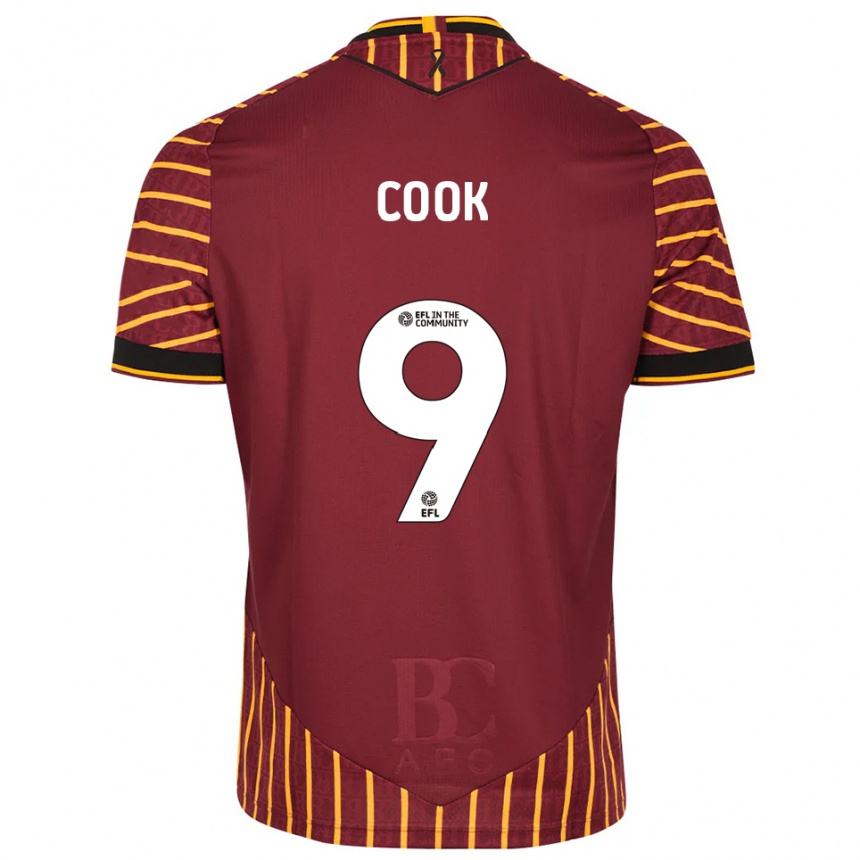 ילדים כדורגל Andy Cook #9 כתום בורדו ג'רזי ביתית 2025/26