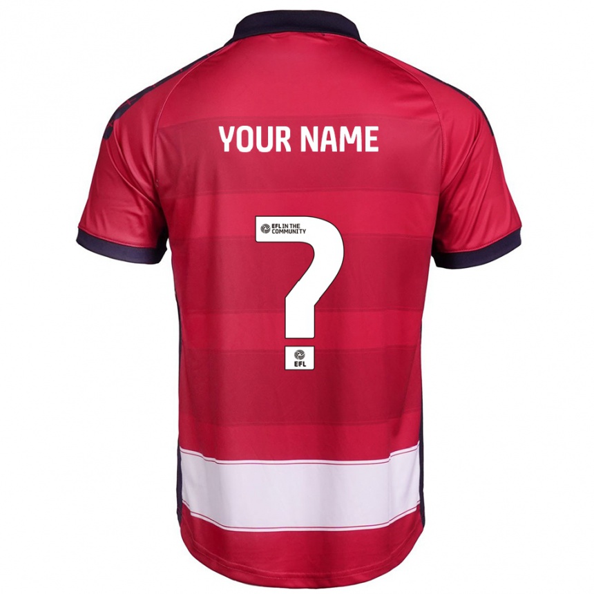 ילדים כדורגל השם שלך #0 אדום לבן ג'רזי ביתית 2025/26